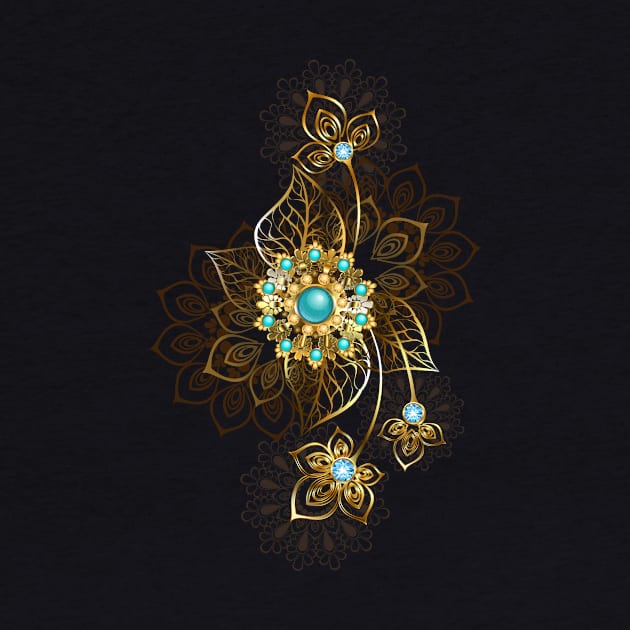 Jewelry with Turquoise on a Dark Background by Blackmoon9